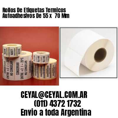 Rollos De Etiquetas Termicos Autoadhesivos De 55 x  70 Mm
