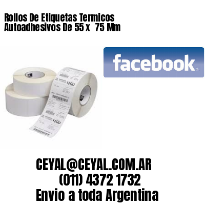 Rollos De Etiquetas Termicos Autoadhesivos De 55 x  75 Mm