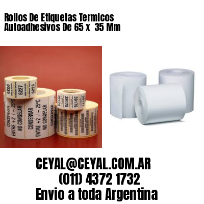 Rollos De Etiquetas Termicos Autoadhesivos De 65 x  35 Mm