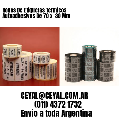Rollos De Etiquetas Termicos Autoadhesivos De 70 x  30 Mm