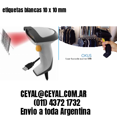 etiquetas blancas 10 x 10 mm
