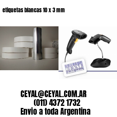 etiquetas blancas 10 x 3 mm