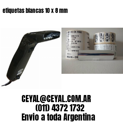 etiquetas blancas 10 x 8 mm