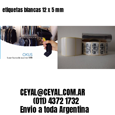 etiquetas blancas 12 x 5 mm