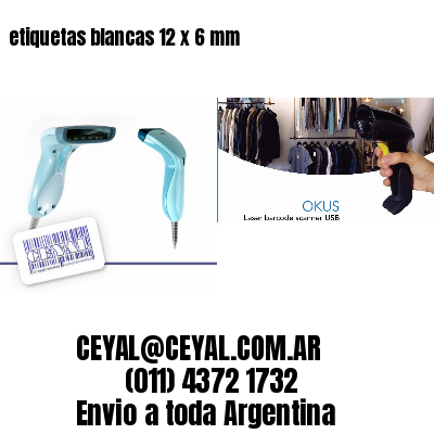 etiquetas blancas 12 x 6 mm