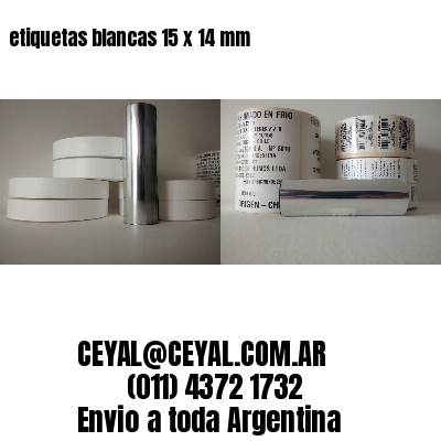 etiquetas blancas 15 x 14 mm