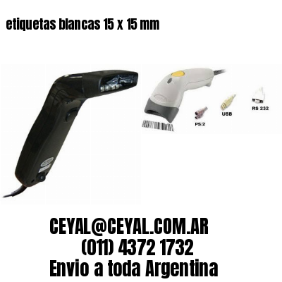 etiquetas blancas 15 x 15 mm
