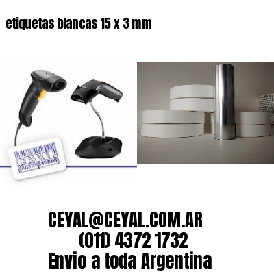 etiquetas blancas 15 x 3 mm