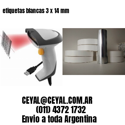 etiquetas blancas 3 x 14 mm