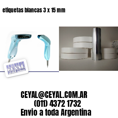 etiquetas blancas 3 x 15 mm