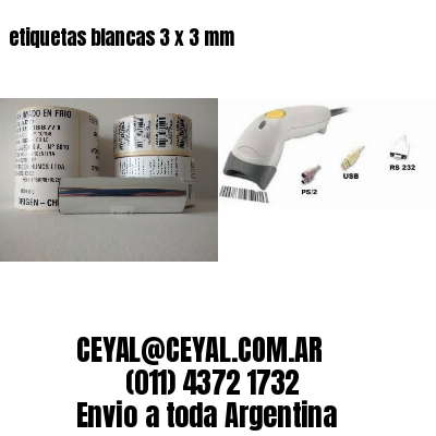 etiquetas blancas 3 x 3 mm