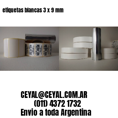 etiquetas blancas 3 x 9 mm