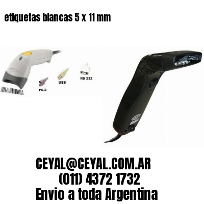 etiquetas blancas 5 x 11 mm