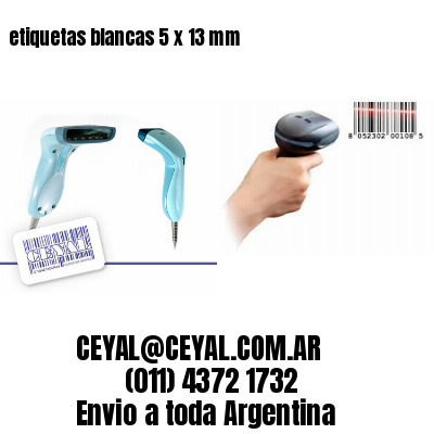 etiquetas blancas 5 x 13 mm