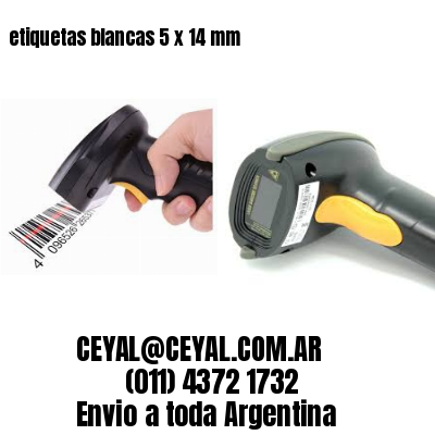 etiquetas blancas 5 x 14 mm