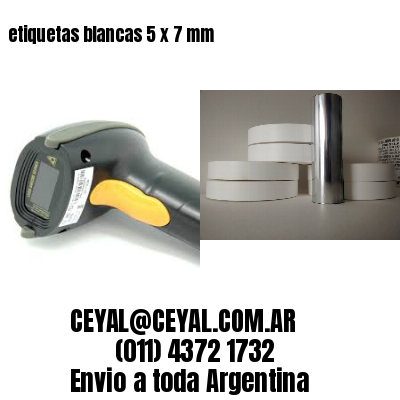 etiquetas blancas 5 x 7 mm