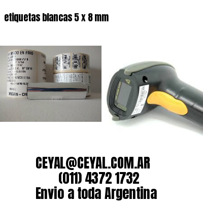 etiquetas blancas 5 x 8 mm