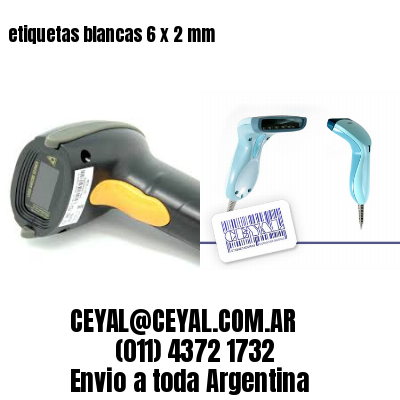 etiquetas blancas 6 x 2 mm