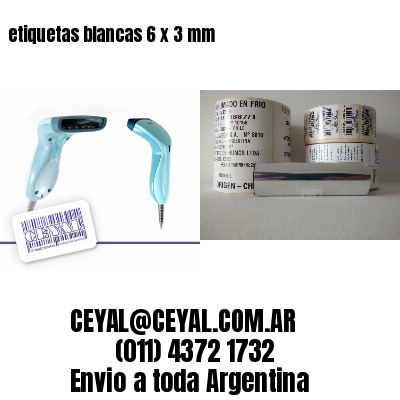 etiquetas blancas 6 x 3 mm