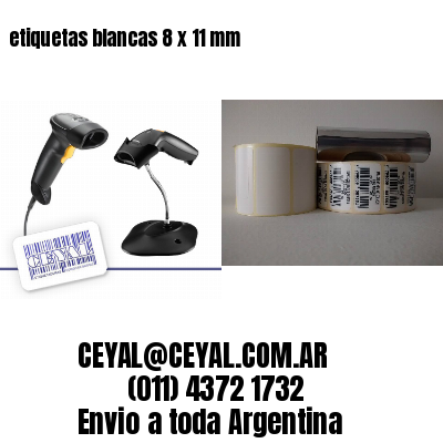 etiquetas blancas 8 x 11 mm
