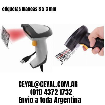 etiquetas blancas 8 x 3 mm