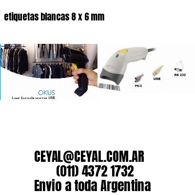 etiquetas blancas 8 x 6 mm