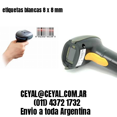 etiquetas blancas 8 x 8 mm