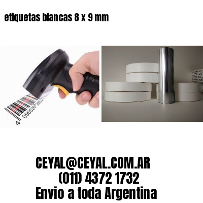 etiquetas blancas 8 x 9 mm