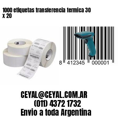 1000 etiquetas transferencia termica 30 x 20