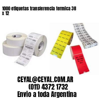 1000 etiquetas transferencia termica 38 x 12