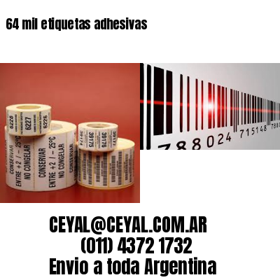 64 mil etiquetas adhesivas