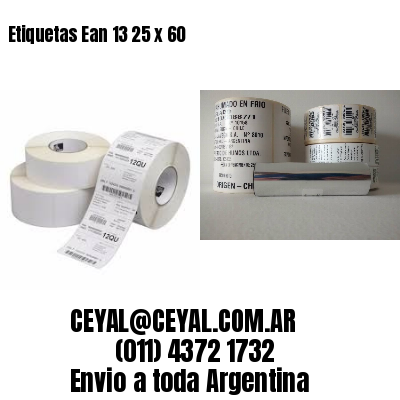 Etiquetas Ean 13 25 x 60