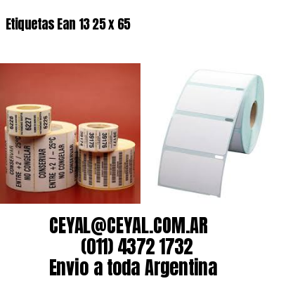 Etiquetas Ean 13 25 x 65