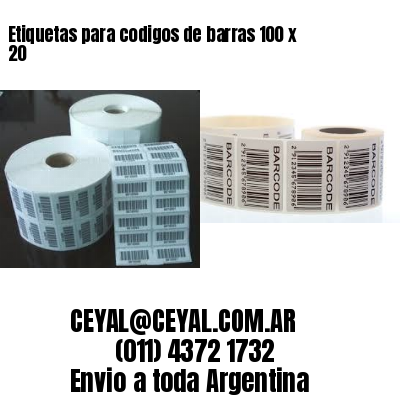 Etiquetas para codigos de barras 100 x 20