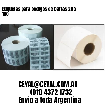 Etiquetas para codigos de barras 20 x 100