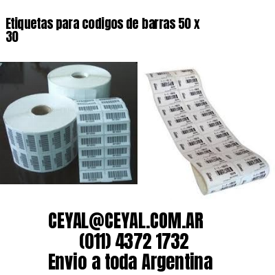 Etiquetas para codigos de barras 50 x 30