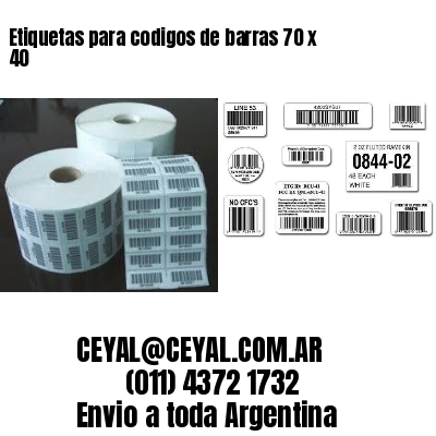 Etiquetas para codigos de barras 70 x 40