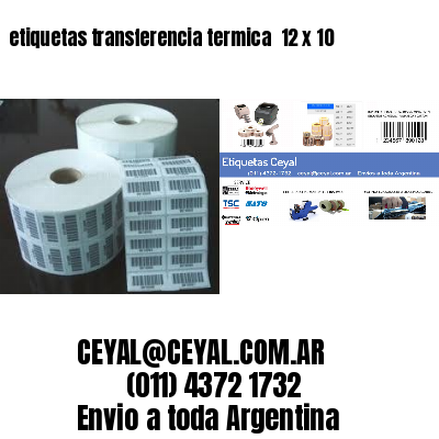 etiquetas transferencia termica  12 x 10