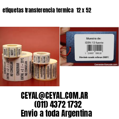 etiquetas transferencia termica  12 x 52