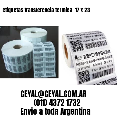 etiquetas transferencia termica  17 x 23