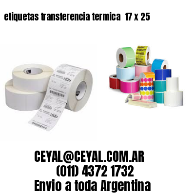 etiquetas transferencia termica  17 x 25