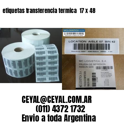 etiquetas transferencia termica  17 x 48