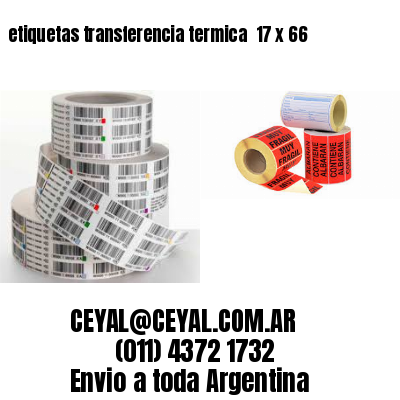 etiquetas transferencia termica  17 x 66