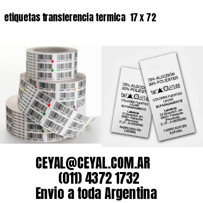 etiquetas transferencia termica  17 x 72
