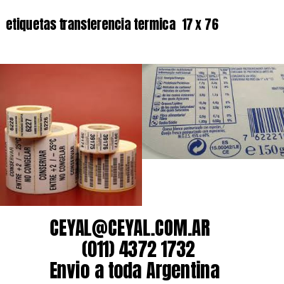 etiquetas transferencia termica  17 x 76