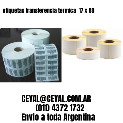 etiquetas transferencia termica  17 x 80