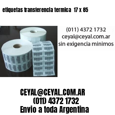 etiquetas transferencia termica  17 x 85