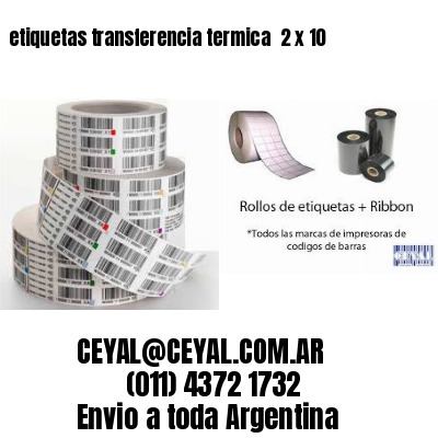 etiquetas transferencia termica  2 x 10