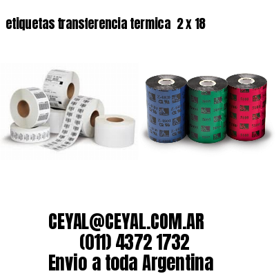 etiquetas transferencia termica  2 x 18