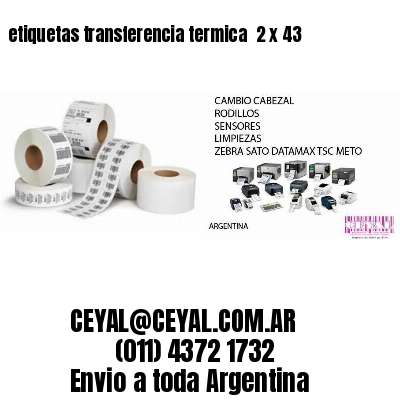 etiquetas transferencia termica  2 x 43